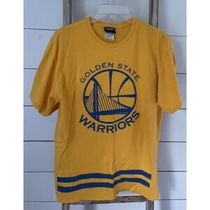 Golden State Warriors Men's T Shirt UNK NBA Short Sleeve Yellow Size Large